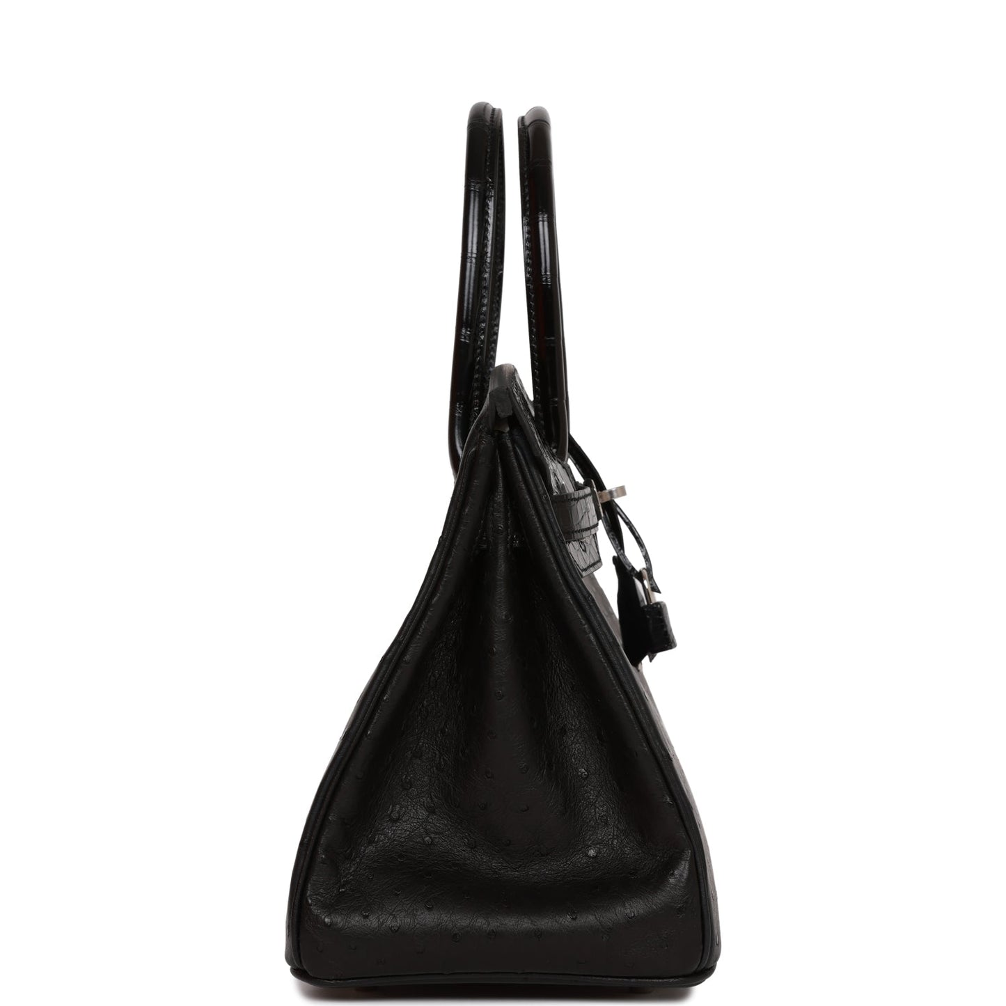 Hermes Birkin 30 Black Matte  Alligator and Ostrich Touch Palladium Hardware
