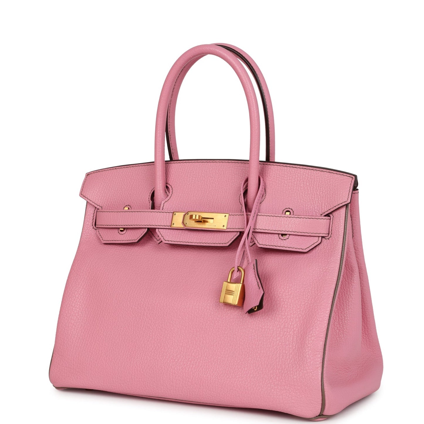 Pre-owned Hermes Special Order (HSS) Birkin 30 Bubblegum Verso Chèvre Brushed Gold Hardware