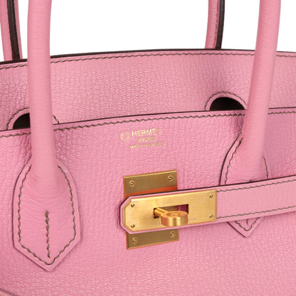 Pre-owned Hermes Special Order (HSS) Birkin 30 Bubblegum Verso Chèvre Brushed Gold Hardware