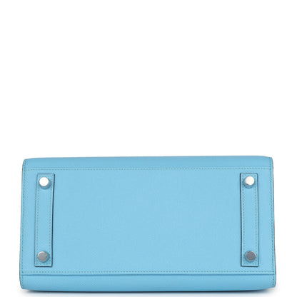 Hermes Birkin Sellier 25 Celeste Epsom Palladium Hardware