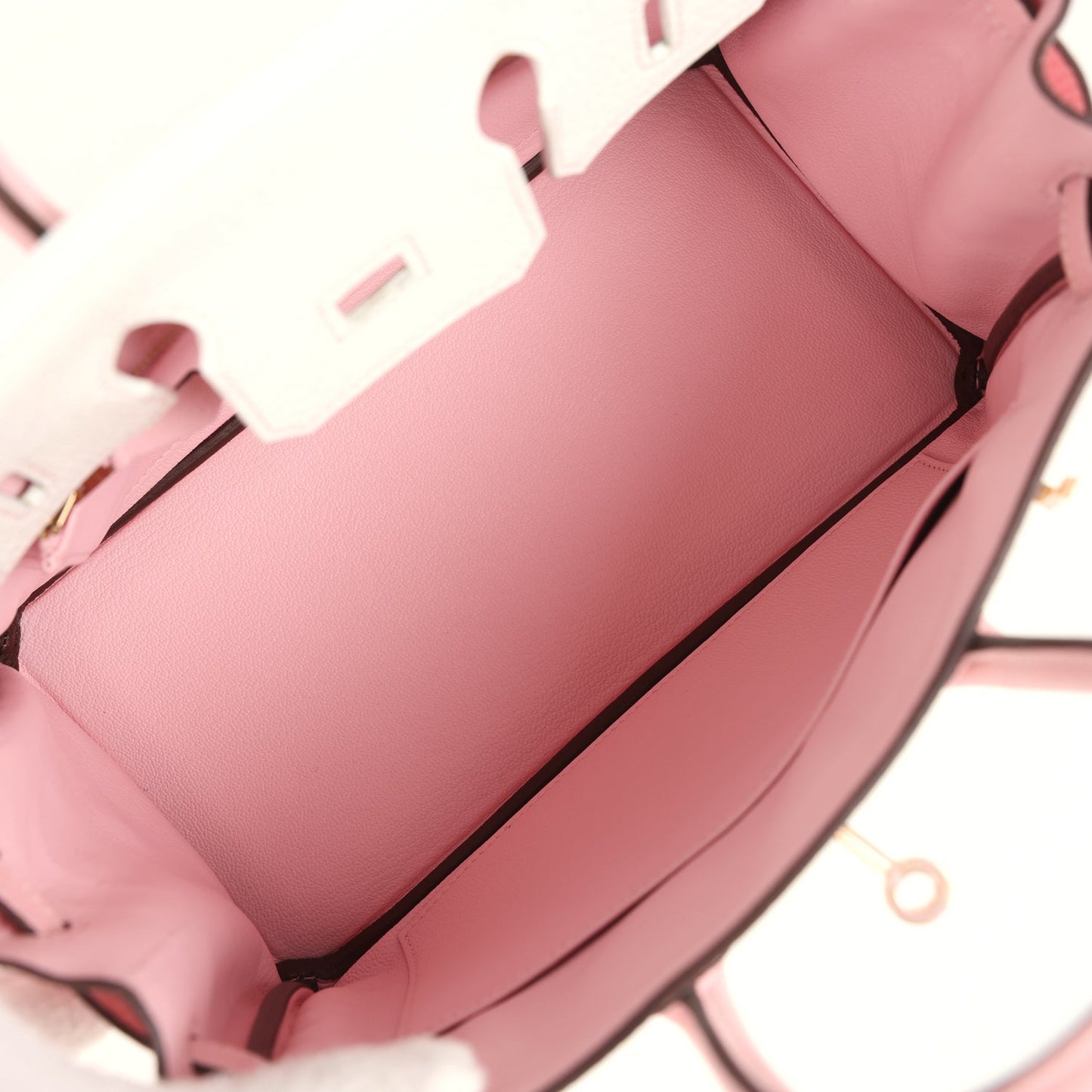 Hermes Special Order (HSS) Birkin 25 White and Rose Sakura Clemence Rose Gold Hardware