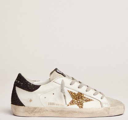 Super-Star LTD con stella dorata e talloncino nero in glitter "ULTIMI PEZZI"