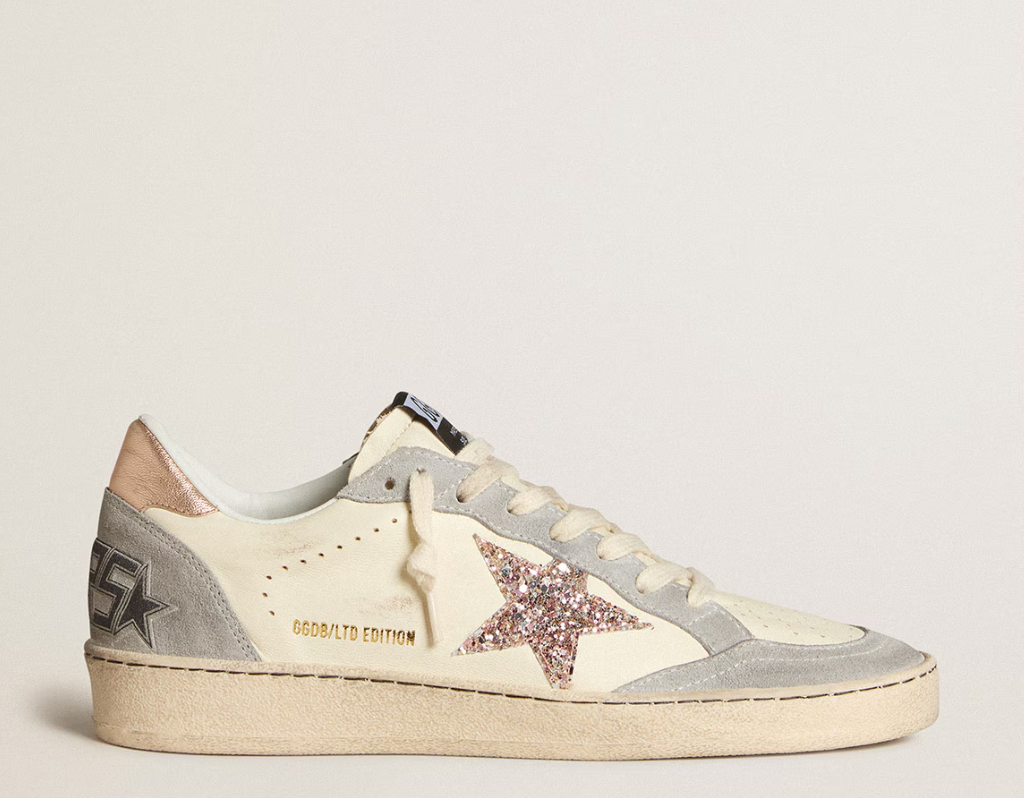 Ball Star in nappa with glitter star and metallic heel tab