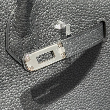 Hermes Birkin Slate Grey Silver Buckle Calfskin 255632